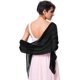 thumbnail image 2 of Chales y chales de pashmina de gasa suave para fiesta formal Vestido de fiesta de noche, chal de dama de honor para boda (negro), 2 of 5