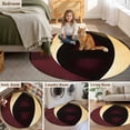 thumbnail image 5 of Round Rugs 7Ft, Yellow Black Red Round Area Rug Washable Indoor Throw Carpet, Retro Modern Geometric Abstract Large Non Slip Circle Rug for Dining Room Playroom Home Decor Aesthetic, 5 of 8