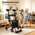 thumbnail image 4 of Arshin Foldable Rollator Walker with Seat for Senior Mobility,450 lbs Heavy-Duty Capacity,19 lbs Lightweight,10" All-Terrain Wheels for Indoor Outdoor Use,Adjustable Height Handles(Black), 4 of 10