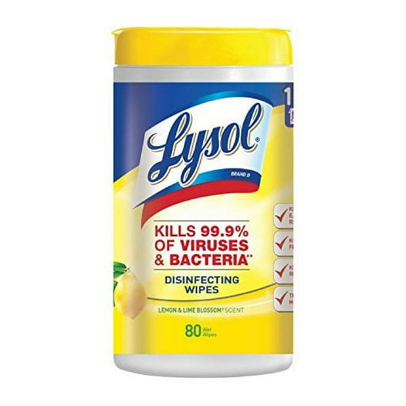 Lysol Disinfecting Wipes, Lemon & Lime Blossom, 80ct tub (Pack of 10)