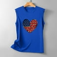 thumbnail image 5 of Usmixi Womens 4th of July Tank Tops Independence Day Patriotic Shirts Loose Fit Racerback Vest Summer Fashion Leopard Heart Print Round Neck Sleeveless Blouse Blue xxl, 5 of 5