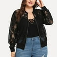 thumbnail image 2 of hgsbede Women Coats Plus Size Clearance Womens Solid Casual Plus Size Lace Loose Shawl Cardigan Top Cover Up Long Sleeve, 2 of 9