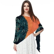 Yak Elegant Translucent Chiffon Silk Scarf, Light Breathable Wrap Shawl 180*73