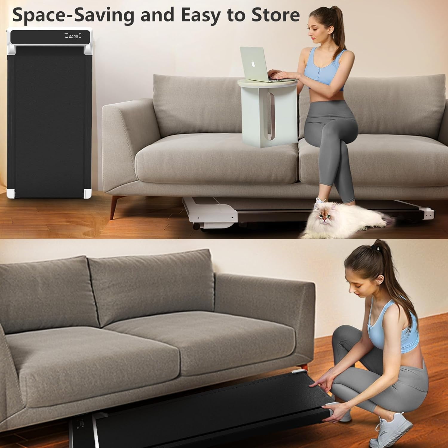 Walking pad with Incline, Walking Pad Treadmill 2 in 1 Walking pad for Walking and Jogging, 2.5HP Compact Treadmill for Home Office with Remote Control, LED Display Walking pad with Incline, Walking Pad Treadmill 2 in 1 Walking pad for Walking and Jogging, 2.5HP Compact Treadmill for Home Office with Remote Control, LED Display - Image 7