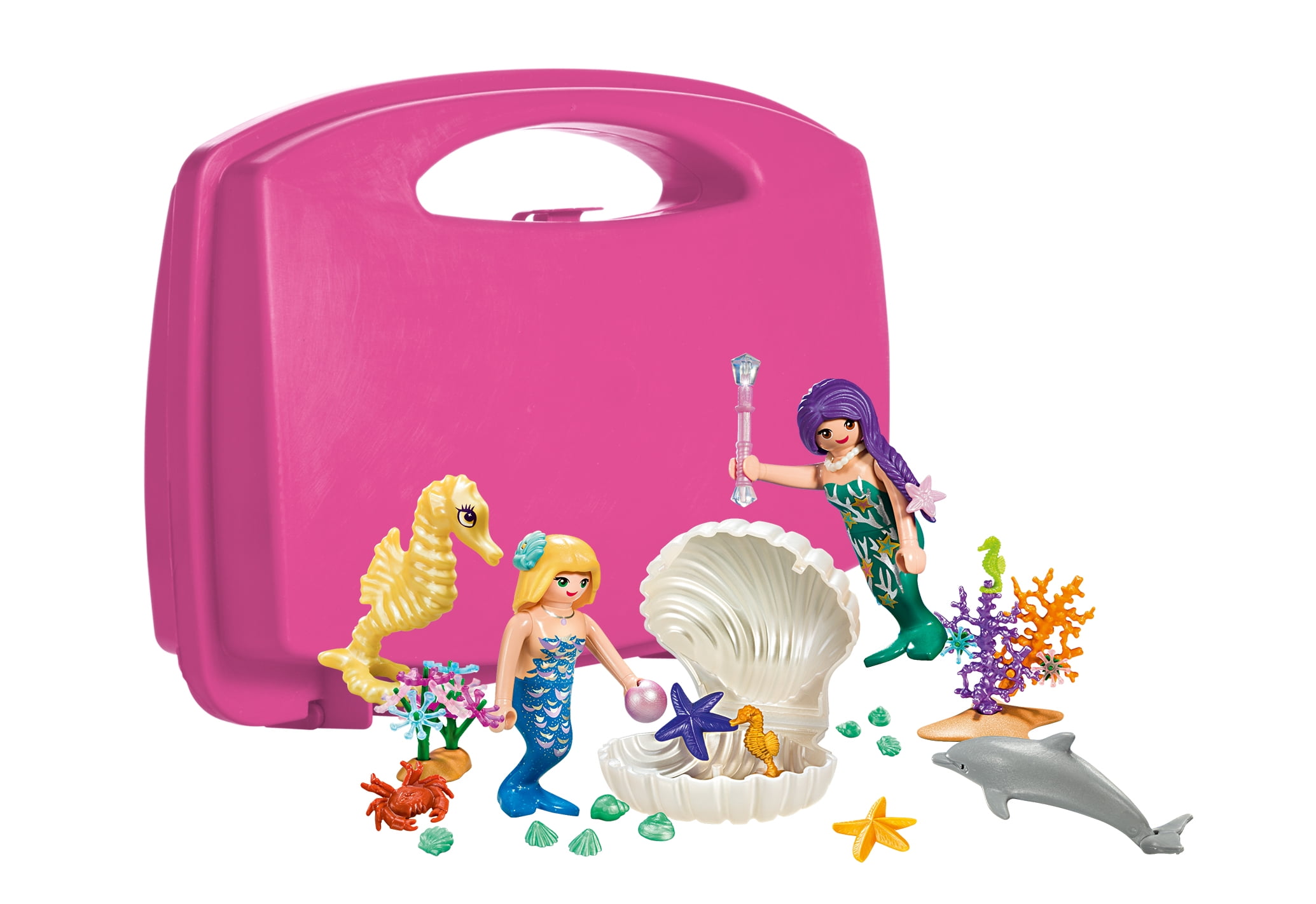 Playmobil,MERMAID TEENS and BABY with SHELL STROLLER 