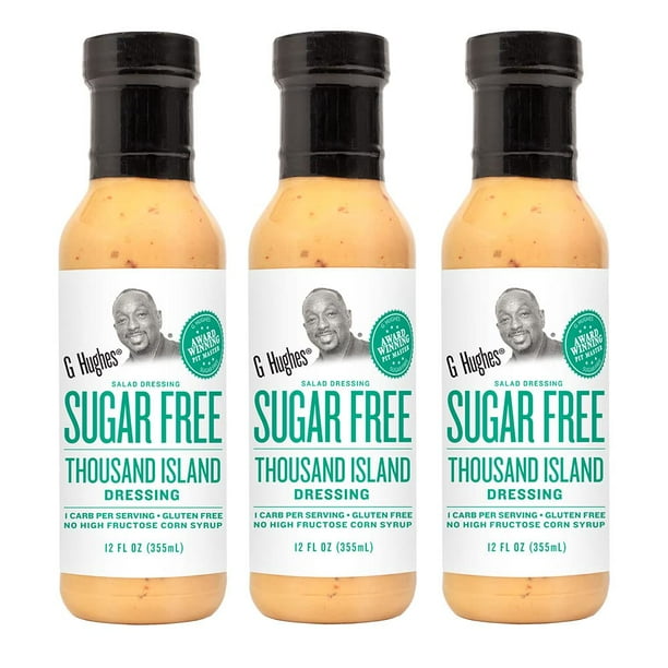 G Hughes' SugarFree Salad Dressings Thousand Island Size 3 Bottles