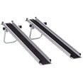 thumbnail image 1 of Silver Aluminum Telescopic Wheelchair Ramp - 8ft Threshold Ramp for Home Steps, Mobility Scooters - 2 Pack, 600lb Capacity, 1 of 7