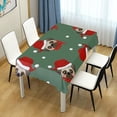 thumbnail image 7 of SKYSONIC Santa Claus Tablecloth Waterproof Washable Polyester Square Table Cover Durable Tablecloth for Kitchen Dining Table Party Decor (54 X 54 Inch), 7 of 7