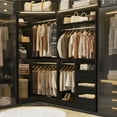 thumbnail image 4 of iSunirm Closet System with 2 Sets, Walk-in Closet Organizer System with Drawers & Hanging Rods, Heavy Duty Wardrobe Closet with Storage Shelves for Bedroom, Closet, 72''L x 36''W x 80''H, Black, 4 of 7