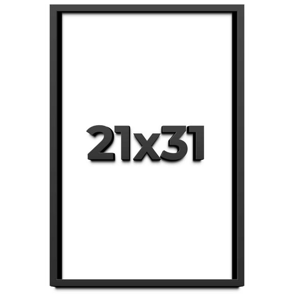 21x31 Shadow Box Frame Black | 1 inches Deep Real Wood Contemporary Shadowbox Display Frame | UV