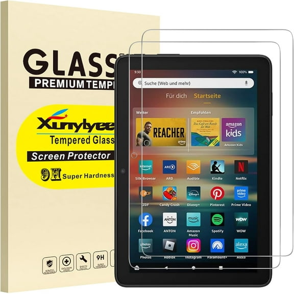 2-Pack, Screen Protector for Fire HD 8 tablet 2024/ Fire HD 8 Kids/ 8 Kids Pro 2022/2020 release Easy Installation Tempered Glass Film