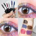 thumbnail image 3 of Máscara de pestañas colorida de fibra de seda, máscara de pestañas de larga duración a prueba de manchas que crea un alargamiento encantador y un volumen grueso Maquillaje de ojos 4D, 3 of 5