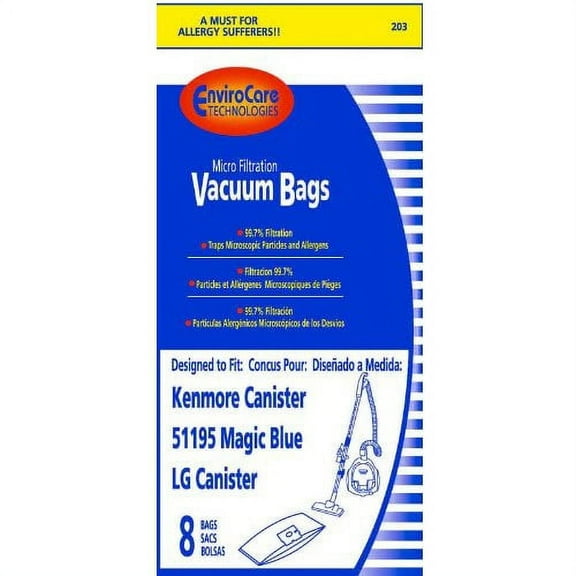 Compatible with Kenmore Bag - M / LG Can. - 8pk - Env 203