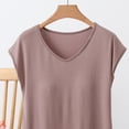 thumbnail image 4 of QSXADF Pajama Tops For Women Sleep Shirt Pajama Shirt Sleeveless Crew Neck Lightweight Ruffle Women Summer Pajamas Soft Loungewear, 4 of 5