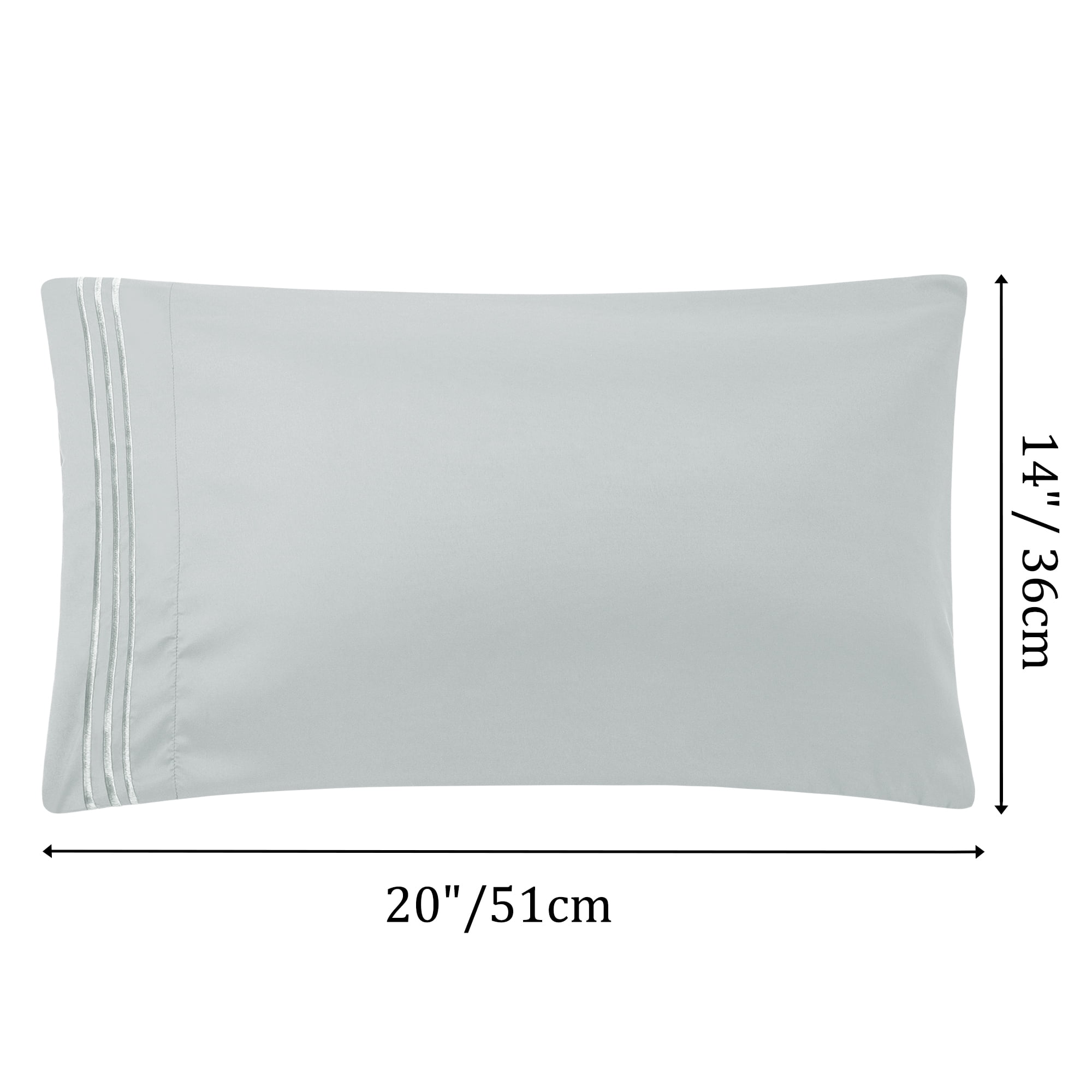 Unique Bargains Polyester Microfiber Soft With Zipper Pillowcases 2 Pcs Light Gray Euro