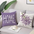 thumbnail image 3 of Lavender Floral Throw Pillow Covers 18 x 18 Set of 4 Home Sweet Home Bless This Home Purple Spring Summer Decorative Cushion Cases for Sofa Couch Living Room Outdoor Home Decor, 3 of 5