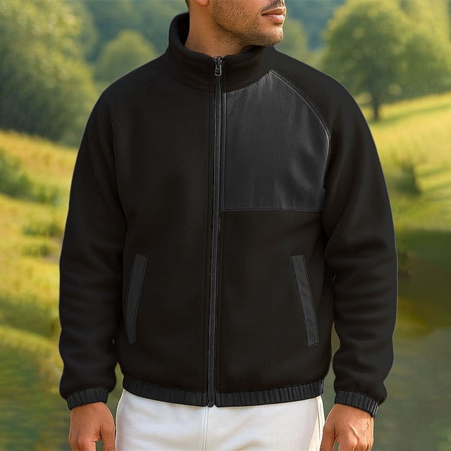 Veste d'Extérieur Durable pour Homme Doublée en Molleton à Manches Longues avec Poches Spacieuses pour l'Escalade Hivernale, la Randonnée et le Port Décontracté Quotidien