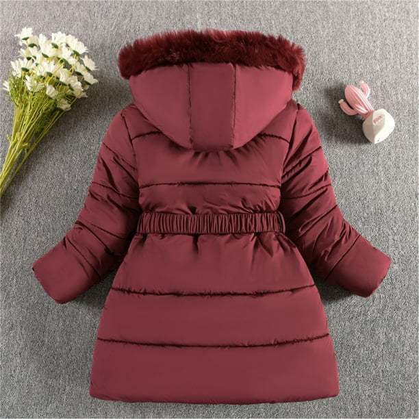 TopLLC Veste Fille Manteau d Hiver de Filles Polaire Double Epais Manteaux en Duvet Vestes en Coton Bouffantes avec Capuche Vetements pour Enfants