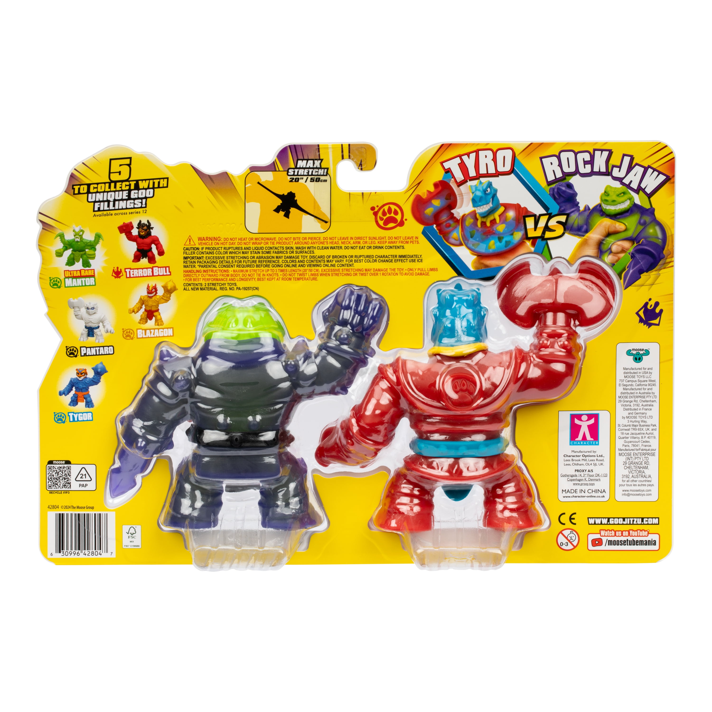Heroes of Goo Jit Zu Smash Strikers Versus Pack, Squishy Tyro Vs Stretchy Rock Jaw, Ages5+