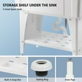 thumbnail image 6 of Spacious White Utility Sink Laundry Tub Freestanding Wash Station W/ Shelf, Removable Drainboard, Stainless Steel Faucet, 6 of 10