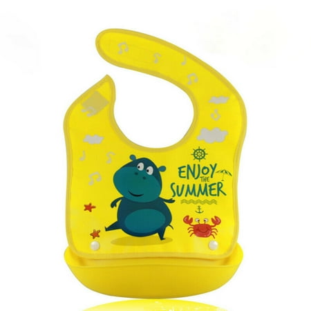 

Newborn Infant Baby Boys Girls Silicone Waterproof Bib Toddler Washable Roll Up Crumb Catcher Feeding Eating