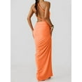 thumbnail image 4 of Women'S Summer Beach Sexy- Asymmetrical High Slit Night Out Dress Sets Orange S, 4 of 5