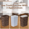 thumbnail image 2 of Bathroom Small Trash Can with Lid,2.6 Gallon Small Garbage Can with Rattan Basket, Slim Wicker Wastebasket Trash Can Press Top Lid for Bathroom,Kitchen,Office,Living Room,Bedroom-Brown, 2 of 9
