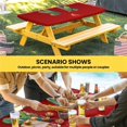 thumbnail image 6 of Red Christmas Table Cloths for 6 Foot Rectangle Tables, Xmas Tree Ball Winter Modern Art Patio Waterproof Elastic Fitted Tablecloths, Washable Rectangular Table Cover for Camping, 6 of 8