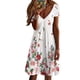 thumbnail image 4 of Vestido de verano para mujer, informal, con cuello en V, estampado floral, de manga corta, vestido de playa, vestido de línea A Pompotops  ghjkhdj15594, 4 of 8