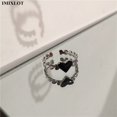 thumbnail image 1 of 2022 nuevo Punk gótico espinas negro plata Color corazón Metal abierto anillo ajustable para mujeres hombres niñas fiesta Grunge Y2k joyería Tan Jianjun unisex, 1 of 2