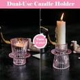 thumbnail image 4 of HIDAWN 6 Pcs Pink Glass Candlestick Holders Tealight Candle Holders, Votive Candle Taper Candle Holder, 4 of 9