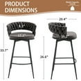 thumbnail image 3 of BFZ Bar Stools Set of 2, 26" Counter Height with Woven Back and Footrest, Black/Gray (Set of 2), 3 of 8