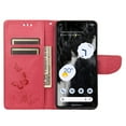 thumbnail image 6 of Feishell Wallet Case for Google Pixel 7a,Retro PU Leather Butterfly Embossed Pattern Full Protection Anti-Scratch Magnetic Clasp Flip Holder Card Slots & Cash Pocket Phone Cover,Rose, 6 of 6