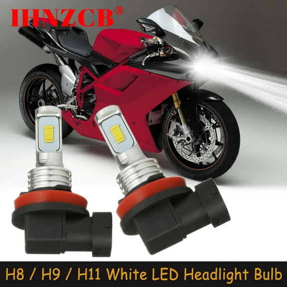 IHNZCB for Ducati 1098 1198 848 899 EVO 1199 Panigale R S 2x H11 H8 H9 LED Headlight Bulb