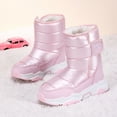 thumbnail image 2 of BOBOGOJP Boys Girls Toddler Snow Boots Waterproof Slip Resistant Outdoor Kids Winter Shoes Pink for Size 26, 2 of 8