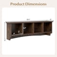 thumbnail image 3 of WLTER Wall Mounted Coat Rack, 28.5'' Wooden Floating Shelf with 4 Cubbies & 5 Double Hooks, Modern Space-Saving Storage Display Organizer for Entryway, Hallway, Mudroom (Rustic Brown), 3 of 9