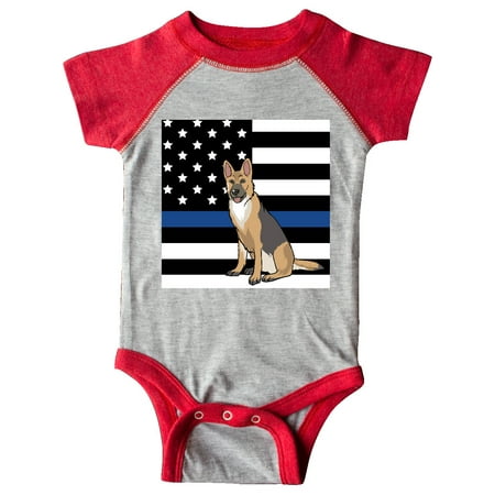 

Inktastic Police K 9 Blue Line Flag Gift Baby Boy or Baby Girl Bodysuit