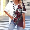 thumbnail image 6 of Dvprdro Plus Size V Neck Short Sleeve T Shirts Loose Fit Floral Casual Summer Tops, 6 of 6