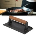 thumbnail image 4 of Grill Press, Cast Iron Rectangular Meat Press Even Heat Transfer  For Grilling For Camping For Barbecue 10x20CM, 4 of 8