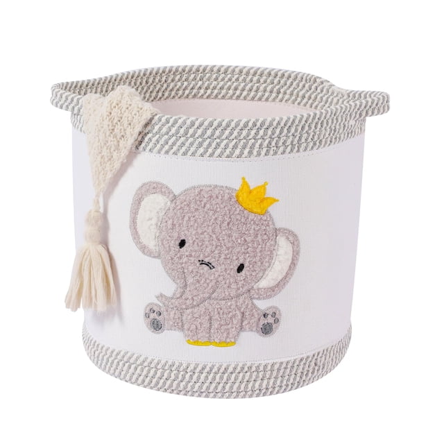 Canasta de Juguetes para Bebé Tidelit de Algodón Tejido 30x30 cm Elefante