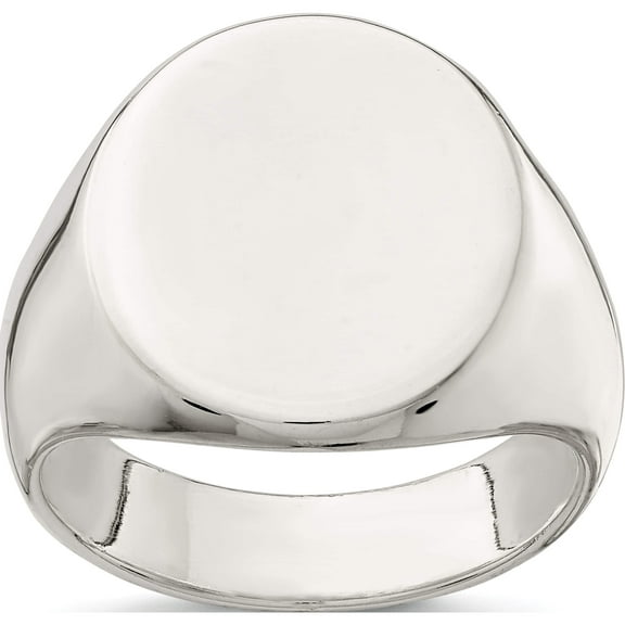 Sterling Silver 19X16mm Closed Back Signet Ring (Size 10) Made In India qr2442-10