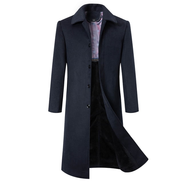 LOVZFMLL Jackets for Men's Winter Business Woolen Coat Fashion Turn-down Collar Button Medium Style Overcoat