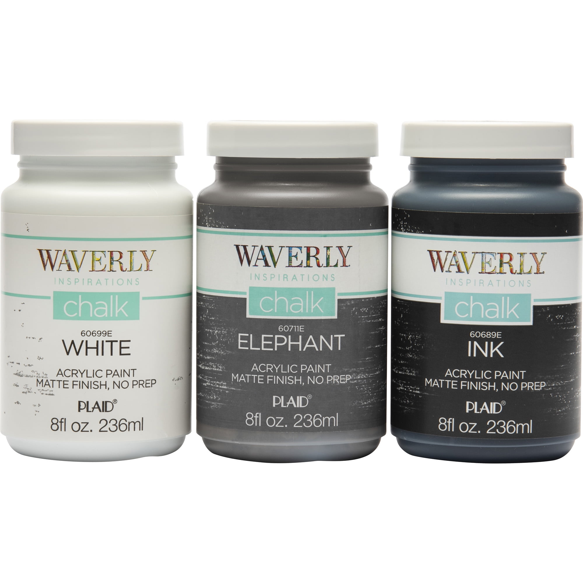 Waverly Inspirations 13405 Chalk Paint Kit, White/Elephant/Ink, Set of