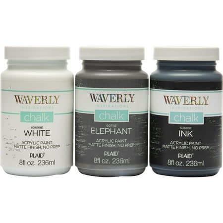 Waverly Inspirations 8 fl oz White/Elephant/Ink, Set of 3, 8 fl oz each