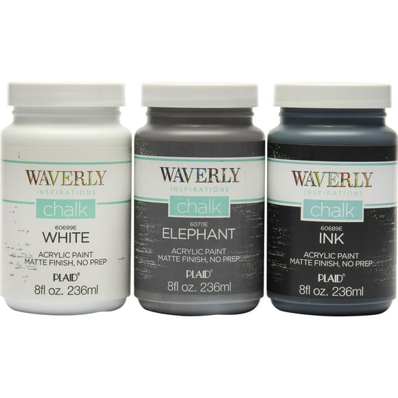 Waverly Inspirations 8 oz White/Elephant/Ink, Set of 3, 8 fl oz each