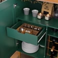 thumbnail image 6 of Modern Mini Bar Cabinet for Home - Coffee Station & Liquor Storage with Drawer, Green, 6 of 6