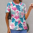 thumbnail image 6 of Flamingo Pattern Women's T-Shirt Short Sleeve T Shirts Tops Tee Ladies Loose T, 6 of 6