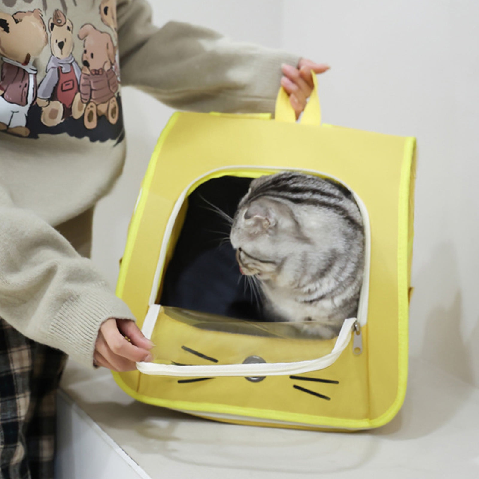 Msgweeeg Cats Bag Carrier Cats Carrier Handheld Backpack 2 In 1 Cats Carrier Foldable Pet Backpack for Small Dogs Cats Pet Sling Carrier Suitable for Outdoor Hiking Vet Visits Travel