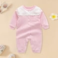 thumbnail image 5 of CAICJ98 Infant Baby Girl Long Sleeve Romper Cotton Cute Style Newborn Toddler Jumpsuit Outfit 0-18 Months (Pink,0-3 Months), 5 of 6