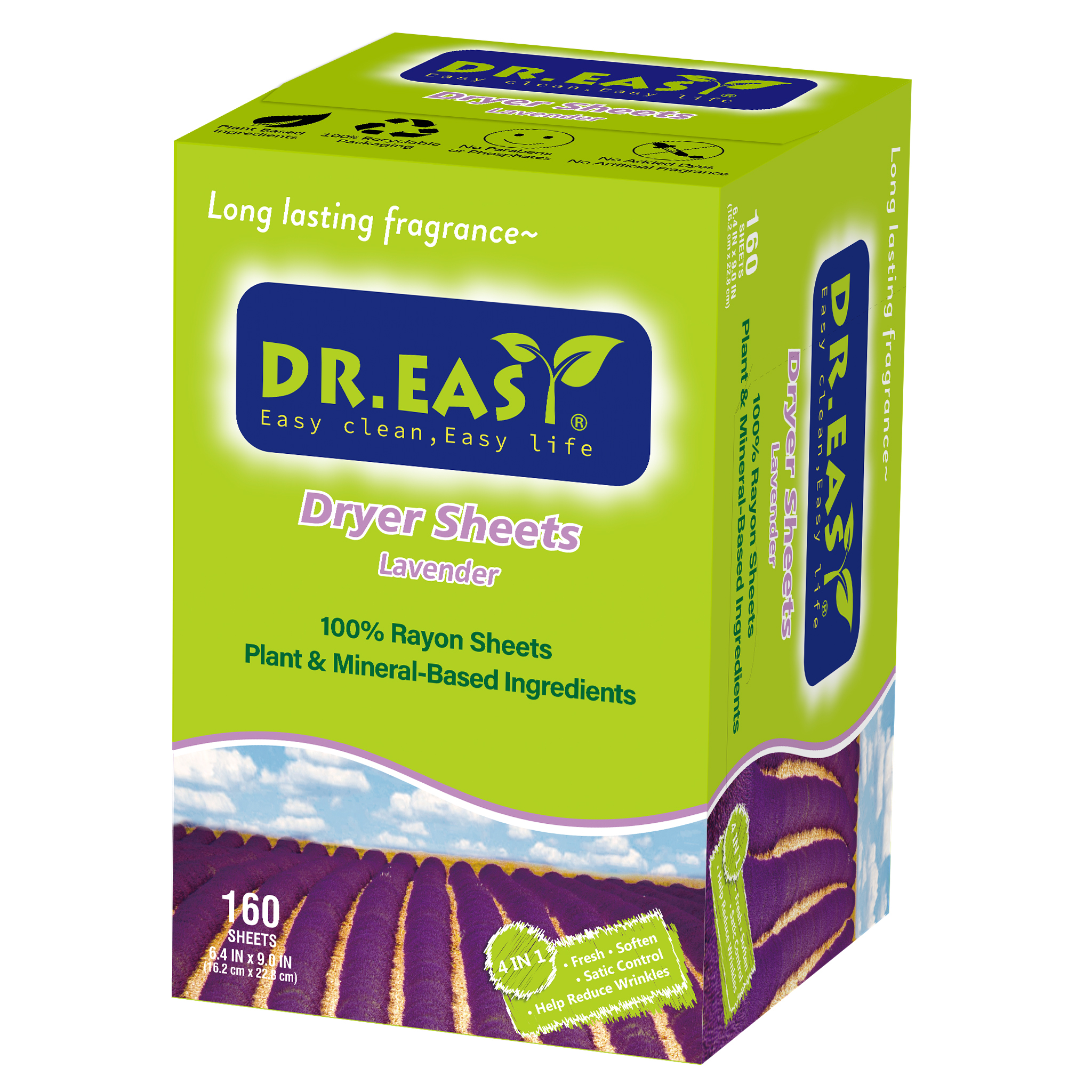 DR.EASY Plant-Based Dryer Sheets, Lavender, 160 Count photo 4